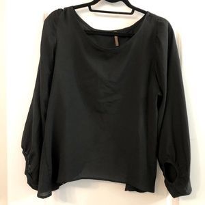 Black cocolove blouse with bell sleeves